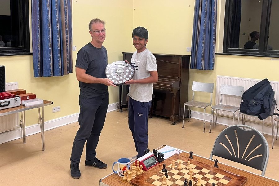 Ani Muppidi receives the club championship shield